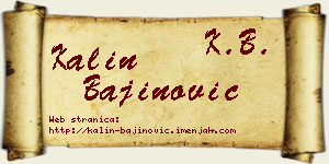 Kalin Bajinović vizit kartica